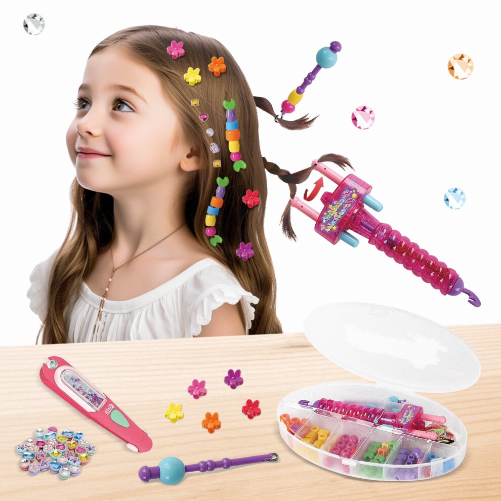 Hair Gem Stamper and Braiding Playset with Beads and Tools