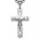 Colar masculino com pingente de crucifixo de Jesus em aço inoxidável dourado e prateado - Prata - 81 cm (32 polegadas) 2