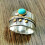 925 Silver Plated Turquoise Ring Women Size 6-13 7