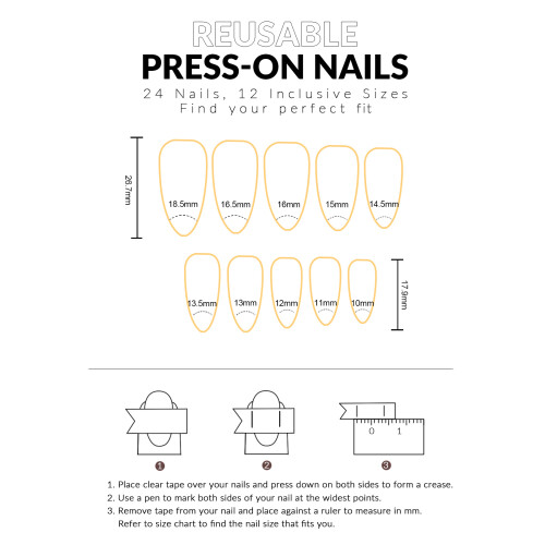 Glossy Pink False Nails with Blue Tips, Zero Pressure 2