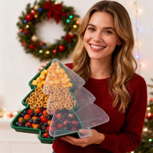 Christmas Gift Storage Box – Airtight, Festive Food & Ornament Container, 6x5x1in, BPA-Free, Compatible with Holiday Kitchen Storage