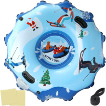 55" Extra-Large Inflatable Snow Tube for Adults, Cold-Resistant PVC, Reinforced Handles, Foldable – Compatible with Family Sledding