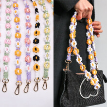 Weave Daisy Universal Phone Lanyard, 51" Boho Flower Crossbody Strap for Phones, Keys, AirPods, ID Card Holder