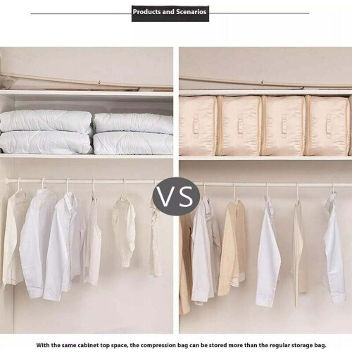 Ultra Space Saving Self Compression Organizer, Bedroom Clothes Storage Bags 2