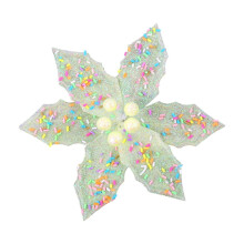 Yellow Artificial Poinsettia Candy Ornaments, Tree Topper & Wreath Decor – Compatible with DIY Xmas Crafts