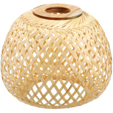 Abat-jour vintage tissé en bambou beige pour chambre d'adulte (1 pièce)