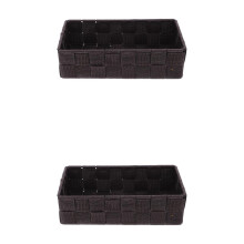 2pcs Non-Woven Strap Bin Closet And Bedroom Storage Cube Storage Organizer Bins Woven Cube Storage Organizer Bins Bathroom Countertop Accessories