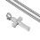 Colar com pingente de cruz da crucificação em aço inoxidável, corrente Miami, cor prata, 76 cm (30 polegadas) para homens e mulheres. 2