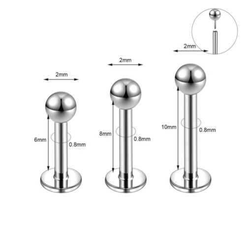 2-3 τεμάχια piercing χειλιών από ανοξείδωτο ατσάλι, push-in, έλικα, τραγοπόδαρα, κοσμήματα 2