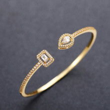 Women's 925 Silver Gold-Plated Cubic Zirconia Bangle