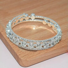 925 Silver Cubic Zirconia Bangle Bracelet for Women