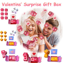 Lot de 10 boîtes surprises pour la Saint-Valentin – Coffrets cadeaux romantiques avec enveloppes rouges et billets à ouverture facile pour les