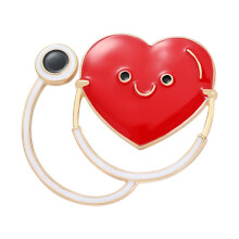 Creative Cartoon Heartbeat Red Shape Accessory Brooch