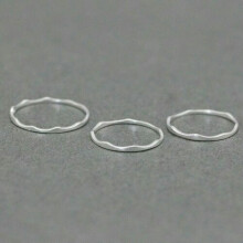 Solid Sterling Silver Plain Dainty Thin Above Knuckle Midi Pinkie Ring A3388-3