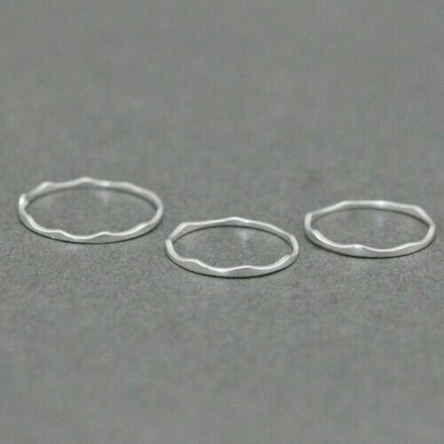 Solid Sterling Silver Plain Dainty Thin Above Knuckle Midi Pinkie Ring A3388-3