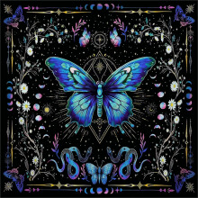 Butterfly Flower Tarots Tablecloth Divinations Cards Table Cloth Tapestry Astrologys Witchcrafts Deck Cloth Wall Decors