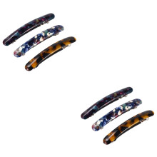 6 Stück ungelabelte Haarnadeln aus Acetat, Haargummihalter, modische Haarspangen, Haaraccessoires, Haarspangen für Damen (Farbe zufällig)