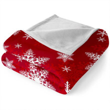 Christmas Throw Blanket, Snowflake Design Soft Plush Throw Blanket, fo Sofa Bed Cozy Lightweight Winter Decor (Red, 51.2" x 39.3")