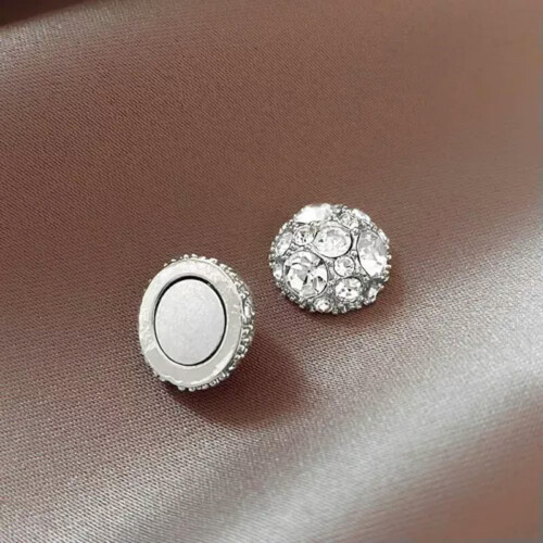 925 Silver Magnetic Drop Earrings with Cubic Zirconia