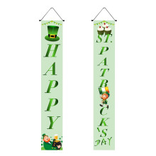 Happy St. Patrick's Day Door Sign, Irish Curtain Hanging Painting Flag, Porch Decoration, 71 x 12 inch