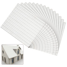 16Pcs 1.8x1.5" Mini Silver Corrugated Roof Tiles for Sand Table, Military Models, DIY Architecture – Compatible with Model Kits