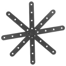 Metal Strip Fence Post Support Plate Heavy Duty Black 4 pcs