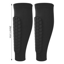(Black, L) Breathable Honeycomb Shin Guards for Football