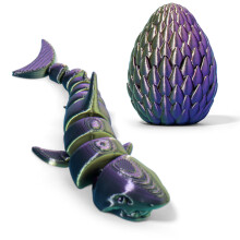 3D Printed Fish Model with Movable Jaw & Egg for Biology Education & Theme Decor – Compatible with Educational Displays