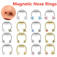 16G Magnetic Clip on Nose Ring Stainless Steel Non Piercing Septum Rings Jewelry-Style 3