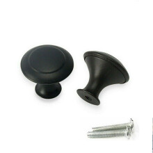40Pcs Door Knobs Cabinet Handles Cupboard Drawer Kitchen Stainless Steel DIY UK-Black-1pc