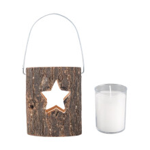 Christmas Candlestick Holders, Wooden Candle Holder Hollow Design with Candle Cup, for Candlelight Dinner Holiday Wedding Party Decoration (Star)