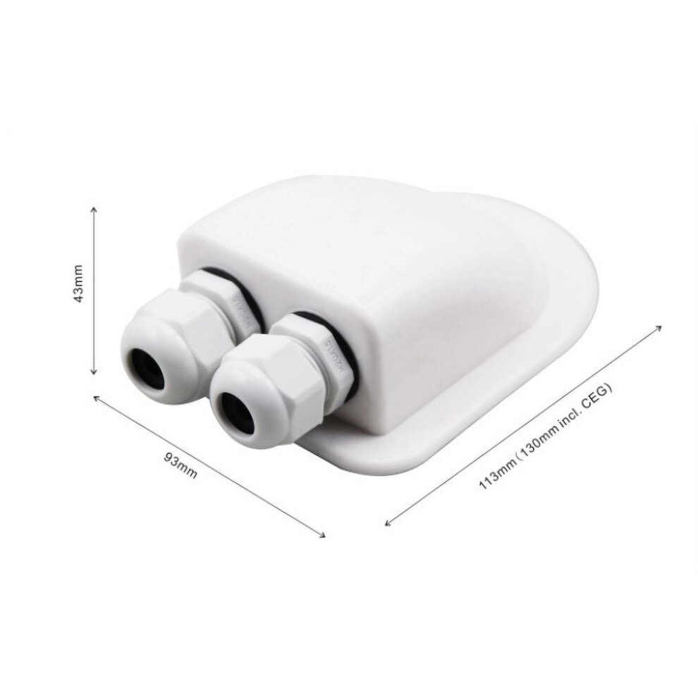 Solar Panel Roof Top Double Cable Entry Gland Box Motorhome Camper Rv Boat Case-We 9557311956935