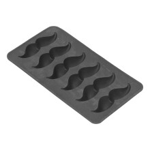Black Mustache-Shaped Silicone Ice Mold Food Grade Household Kitchen Accessory