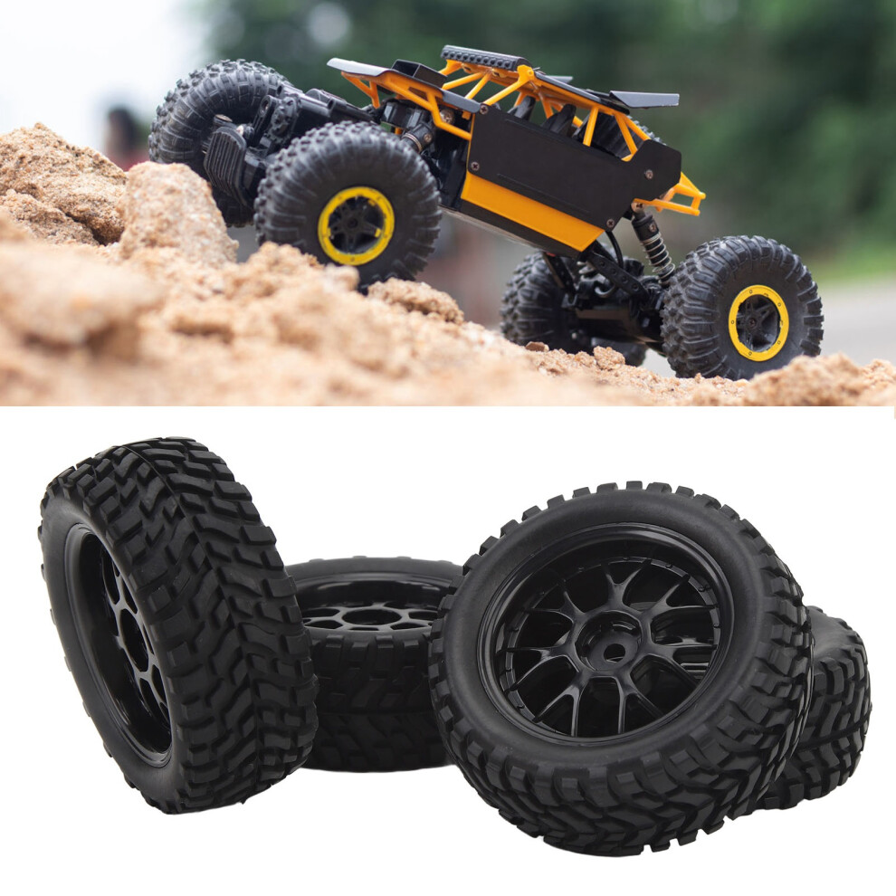 4Pcs 75Mm Rubber Rc Tires With Plastic Hubs For 1/10 Off Road Vehicles 5031387575701