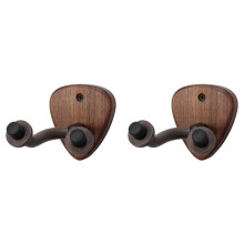 2X Wandmontage Gitaarhanger Haak Houten Basis Banjo Bas Akoestische Elektrische Gitaar Halshouder Standaard met Picks Slot,B