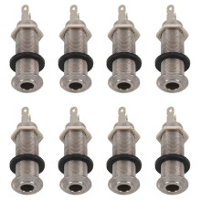 8X Electric Guitar Jack Chrome Threaded Cylinder Output Input Jack Plug Sockets 1/4 Inch for Electric Guitar