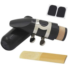 4X Kit D'Embouchure, Comprend une Ligature + Anche de Clarinette 2.5 + Embouchure de Clarinette Noire Capuchon en Plastique Accessoires pour