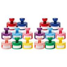 16X 8 Colors Flat Top-Ink Blending Brushes, Ink Blender Brushes Set, Round Ink Blending Tools with Soft Bristle