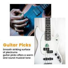 200PCS Guitar Picks, 0.46mm Thickness Colorful Celluloid Guitar Pick Plectrums for Bass, Electric, Acoustic Guitars