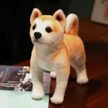 Peluche realista de cachorro, perro de peluche suave con cinta