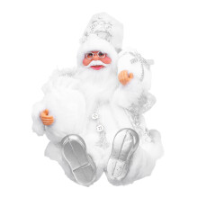 Figurine de Père Noël blanche à poser sur une étagère (1 pièce)