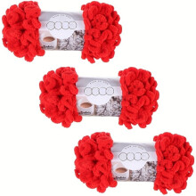 Paquete de 3 hilos gruesos de bucle para tejer con los dedos, hilo de chenilla suave de bucle para ganchillo, manualidades sin aguja.