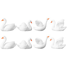 8 piezas de cisnes decorativos en miniatura, figuras de cisnes de juguete, ganso blanco