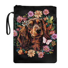 Notitieboekje met hondenbloemen (1 stuk) met decoratief ontwerp, boekenorganizer, opbergtas met waterdichte sluiting, ideaal voor dames.