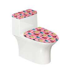 Waschbarer und wiederverwendbarer WC-Sitzbezug mit herzförmigem Marienkäfermuster für moderne Badezimmer – staubdichter Ersatz für WC-Sitz