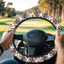 Coprivolante universale per golf cart con teschio e fiori