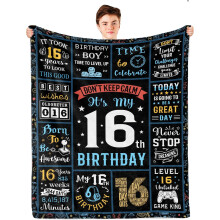 Geschenk zum 16. Geburtstag für Jungen – Weiche Kuscheldecke (102 x 127 cm) – Geeignet für Teenager und junge Erwachsene