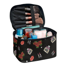 Opbergtas voor make-up en huidverzorging met vakjes voor kwasten, ideaal voor op de kaptafel, reisetui voor make-up, organizer voor dames, gemaakt