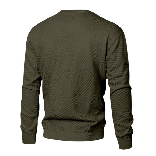 Sweat-shirt ample décontracté pour homme, vert militaire, taille L 2