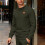 Sweat-shirt ample décontracté pour homme, vert militaire, taille L 7